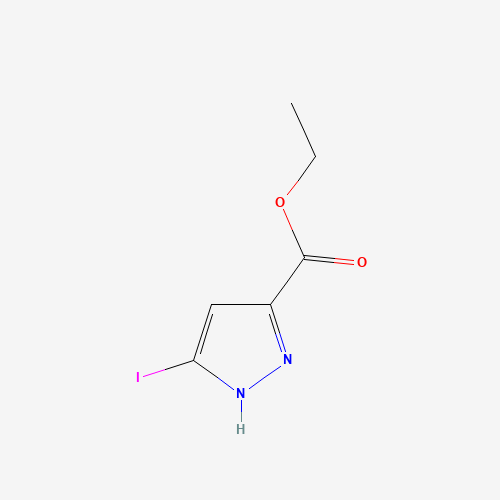ethyl 5-iodo-1H-pyrazole-3-carboxylate (CAS: 141998-77-8) - Chemical Structure and Molecular Formula 