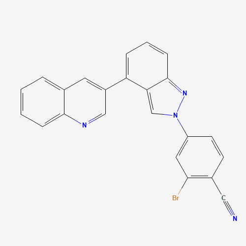 2-bromo-4-(4-quinolin-3-ylindazol-2-yl)benzonitrile (CAS: 1246307-60-7) - Chemical Structure and Molecular Formula 