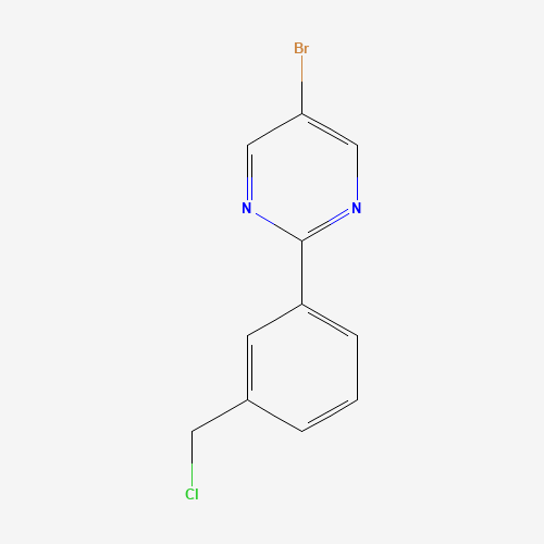 5-bromo-2-[3-(chloromethyl)phenyl]pyrimidine (CAS: 1100598-50-2) - Chemical Structure and Molecular Formula 