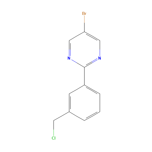 5-bromo-2-[3-(chloromethyl)phenyl]pyrimidine (CAS: 1100598-50-2) - Chemical Structure and Molecular Formula 