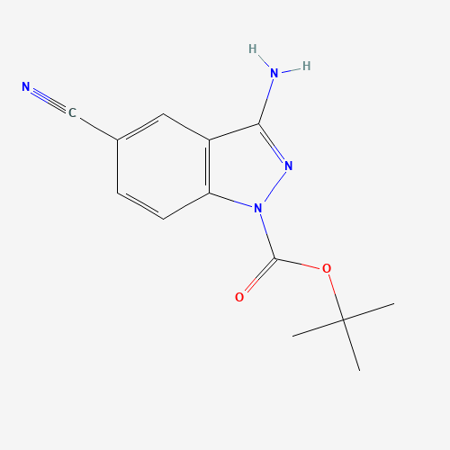 tert-butyl 3-amino-5-cyanoindazole-1-carboxylate (CAS: 871709-87-4) - Chemical Structure and Molecular Formula 