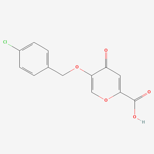 5-[(4-chlorophenyl)methoxy]-4-oxopyran-2-carboxylic acid (CAS: 1040717-19-8) - Chemical Structure and Molecular Formula 