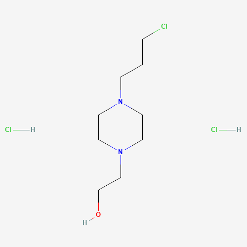 2-[4-(3-chloropropyl)piperazin-1-yl]ethanol;dihydrochloride (CAS: 3445-00-9) - Chemical Structure and Molecular Formula 