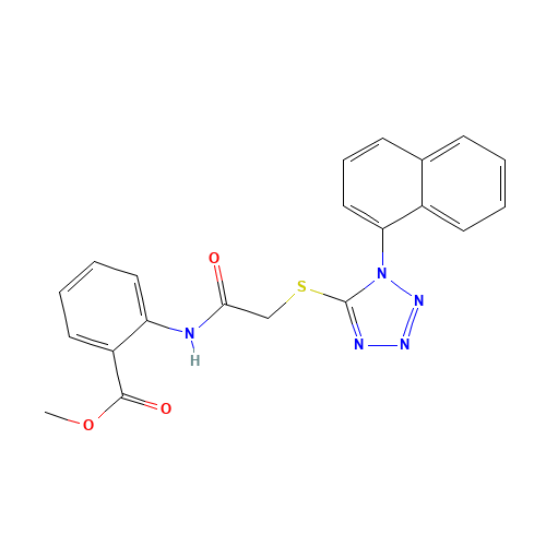 methyl 2-[[2-(1-naphthalen-1-yltetrazol-5-yl)sulfanylacetyl]amino]benzoate (CAS: 634168-75-5) - Related Chemical Product