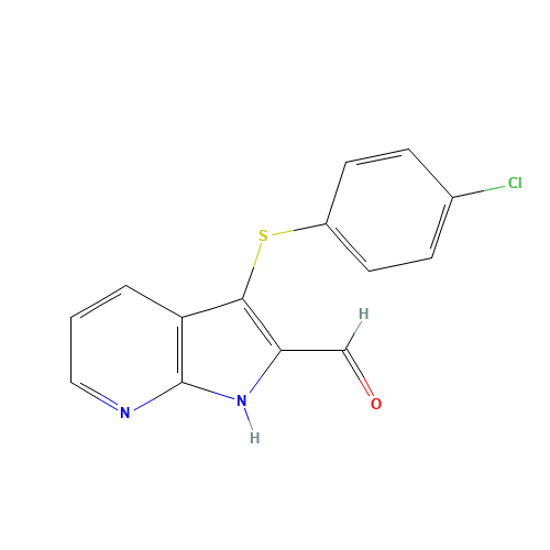 3-(4-chlorophenyl)sulfanyl-1H-pyrrolo[2,3-b]pyridine-2-carbaldehyde (CAS: 1346526-54-2) - Related Chemical Product