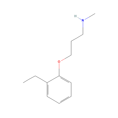 3-(2-ethylphenoxy)-N-methylpropan-1-amine (CAS: 915922-98-4) - Chemical Structure and Molecular Formula 