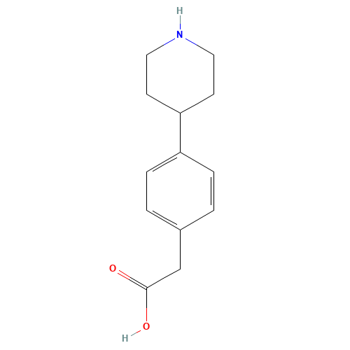2-(4-piperidin-4-ylphenyl)acetic acid (CAS: 41789-04-2) - Chemical Structure and Molecular Formula 