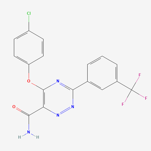 5-(4-chlorophenoxy)-3-[3-(trifluoromethyl)phenyl]-1,2,4-triazine-6-carboxamide (CAS: 921620-24-8) - Related Chemical Product