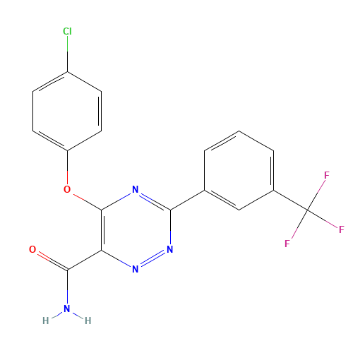 5-(4-chlorophenoxy)-3-[3-(trifluoromethyl)phenyl]-1,2,4-triazine-6-carboxamide (CAS: 921620-24-8) - Related Chemical Product