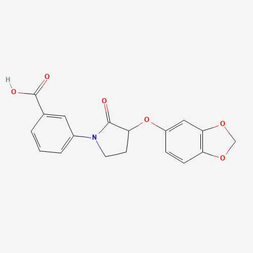 3-[3-(1,3-benzodioxol-5-yloxy)-2-oxopyrrolidin-1-yl]benzoic acid (CAS: 649773-85-3) - Related Chemical Product
