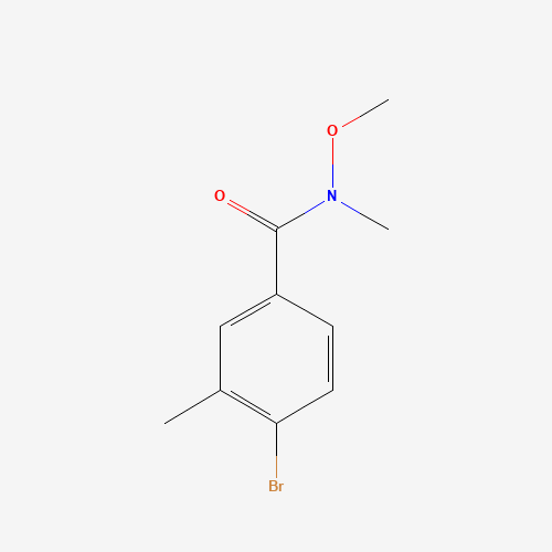 4-bromo-N-methoxy-N,3-dimethylbenzamide (CAS: 170230-01-0) - Chemical Structure and Molecular Formula 