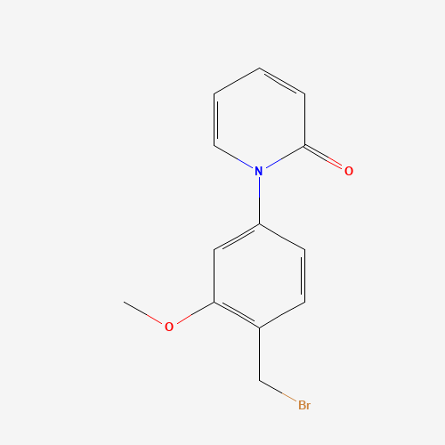 1-[4-(bromomethyl)-3-methoxyphenyl]pyridin-2-one (CAS: 1431735-21-5) - Chemical Structure and Molecular Formula 