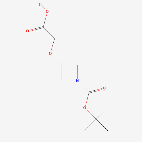 2-[1-[(2-methylpropan-2-yl)oxycarbonyl]azetidin-3-yl]oxyacetic acid (CAS: 889952-83-4) - Chemical Structure and Molecular Formula 