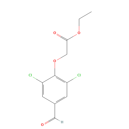 ethyl 2-(2,6-dichloro-4-formylphenoxy)acetate (CAS: 27445-09-6) - Chemical Structure and Molecular Formula 