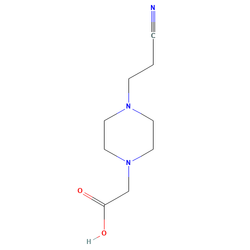 2-[4-(2-cyanoethyl)piperazin-1-yl]acetic acid (CAS: 722491-37-4) - Chemical Structure and Molecular Formula 