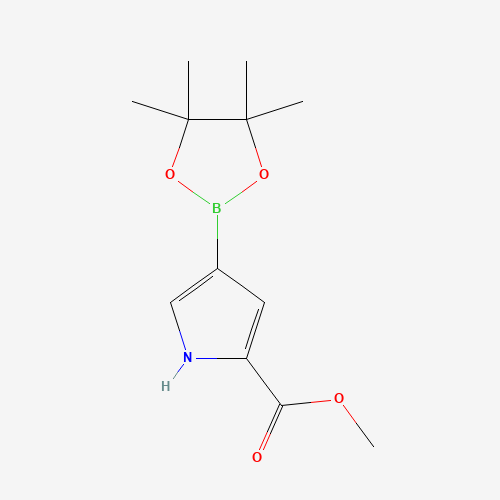 methyl 4-(4,4,5,5-tetramethyl-1,3,2-dioxaborolan-2-yl)-1H-pyrrole-2-carboxylate (CAS: 1198605-53-6) - Chemical Structure and Molecular Formula 