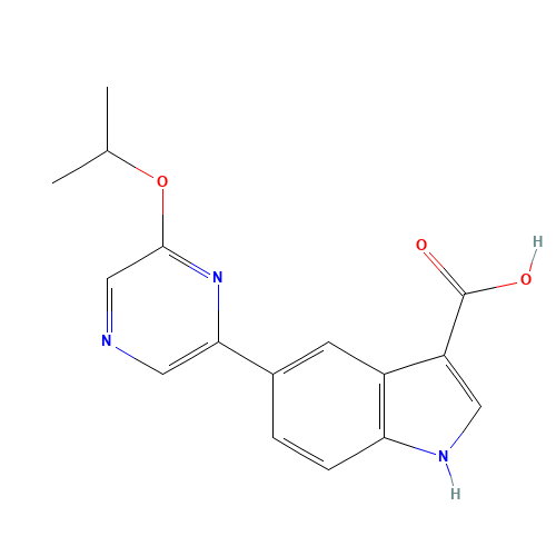 5-(6-propan-2-yloxypyrazin-2-yl)-1H-indole-3-carboxylic acid (CAS: 1380918-67-1) - Related Chemical Product