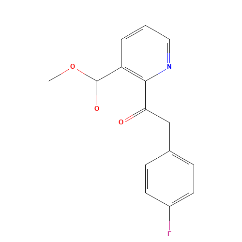 methyl 2-[2-(4-fluorophenyl)acetyl]pyridine-3-carboxylate (CAS: 1036401-04-3) - Chemical Structure and Molecular Formula 
