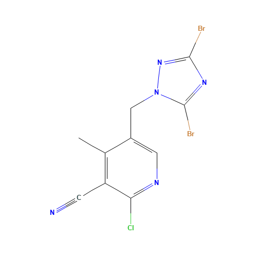 2-chloro-5-[(3,5-dibromo-1,2,4-triazol-1-yl)methyl]-4-methylpyridine-3-carbonitrile (CAS: 1428870-89-6) - Related Chemical Product