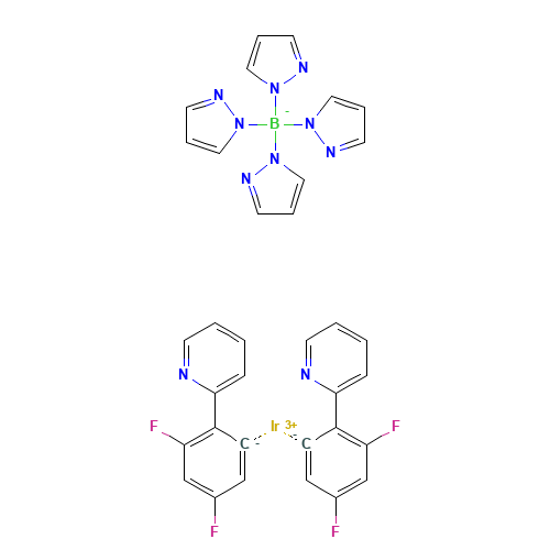 2-(2,4-difluorobenzene-6-id-1-yl)pyridine;iridium(3+);tetra(pyrazol-1-yl)boranuide (CAS: 664374-03-2) - Related Chemical Product