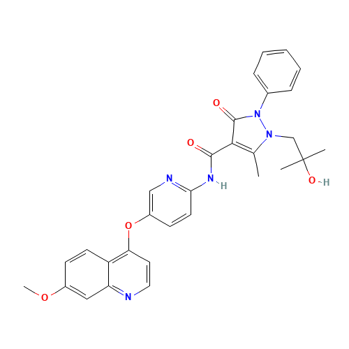 1-(2-hydroxy-2-methylpropyl)-N-[5-(7-methoxyquinolin-4-yl)oxypyridin-2-yl]-5-methyl-3-oxo-2-phenylpyrazole-4-carboxamide (CAS: 913376-83-7) - Related Chemical Product