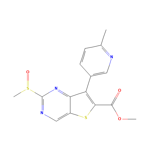 methyl 7-(6-methylpyridin-3-yl)-2-methylsulfinylthieno[3,2-d]pyrimidine-6-carboxylate (CAS: 1462950-45-3) - Related Chemical Product