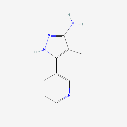 4-methyl-5-pyridin-3-yl-1H-pyrazol-3-amine (CAS: 1187027-00-4) - Chemical Structure and Molecular Formula 