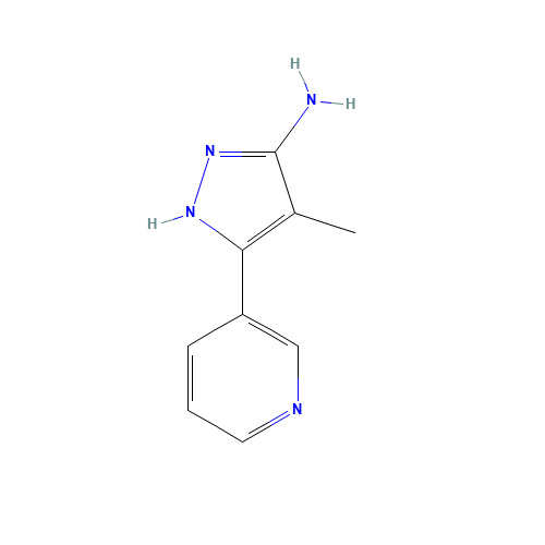 4-methyl-5-pyridin-3-yl-1H-pyrazol-3-amine (CAS: 1187027-00-4) - Chemical Structure and Molecular Formula 
