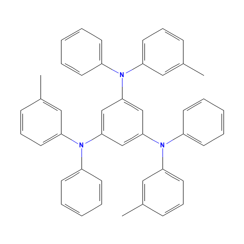 1-N,3-N,5-N-tris(3-methylphenyl)-1-N,3-N,5-N-triphenylbenzene-1,3,5-triamine (CAS: 138143-23-4) - Chemical Structure and Molecular Formula 