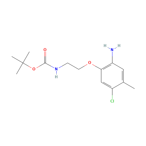 tert-butyl N-[2-(2-amino-5-chloro-4-methylphenoxy)ethyl]carbamate (CAS: 862874-03-1) - Chemical Structure and Molecular Formula 