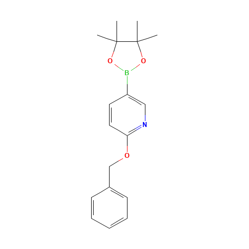 2-phenylmethoxy-5-(4,4,5,5-tetramethyl-1,3,2-dioxaborolan-2-yl)pyridine (CAS: 832735-54-3) - Chemical Structure and Molecular Formula 