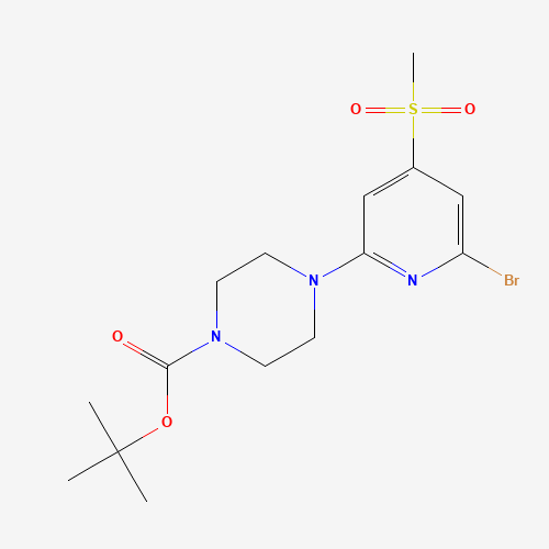 tert-butyl 4-(6-bromo-4-methylsulfonylpyridin-2-yl)piperazine-1-carboxylate (CAS: 1201675-27-5) - Chemical Structure and Molecular Formula 