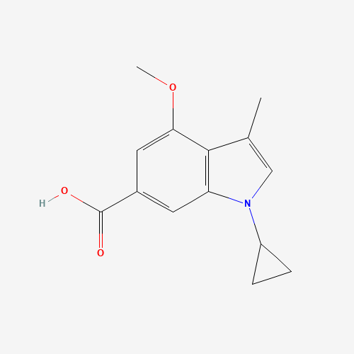 1-cyclopropyl-4-methoxy-3-methylindole-6-carboxylic acid (CAS: 1039758-80-9) - Chemical Structure and Molecular Formula 