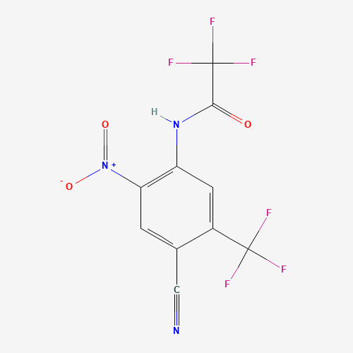 N-[4-cyano-2-nitro-5-(trifluoromethyl)phenyl]-2,2,2-trifluoroacetamide (CAS: 1155800-48-8) - Chemical Structure and Molecular Formula 