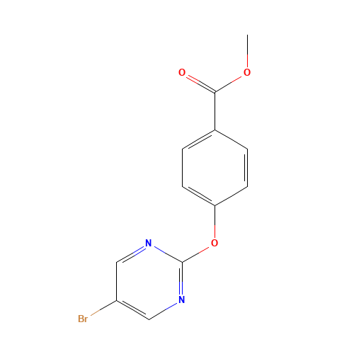 methyl 4-(5-bromopyrimidin-2-yl)oxybenzoate (CAS: 926304-76-9) - Chemical Structure and Molecular Formula 