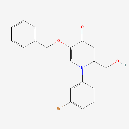 1-(3-bromophenyl)-2-(hydroxymethyl)-5-phenylmethoxypyridin-4-one (CAS: 1333331-96-6) - Chemical Structure and Molecular Formula 