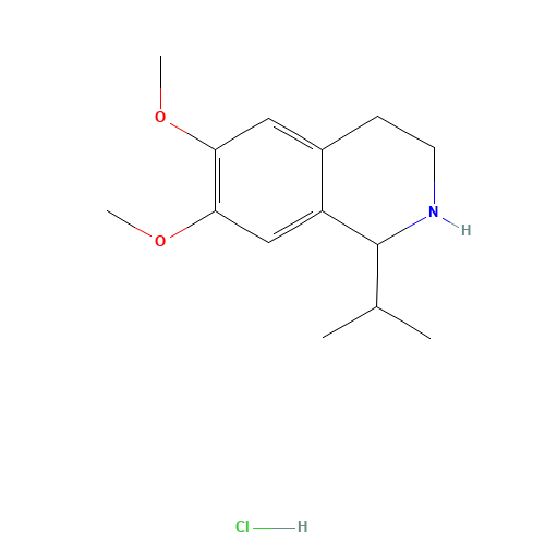 6,7-dimethoxy-1-propan-2-yl-1,2,3,4-tetrahydroisoquinoline;hydrochloride (CAS: 214046-76-1) - Chemical Structure and Molecular Formula 