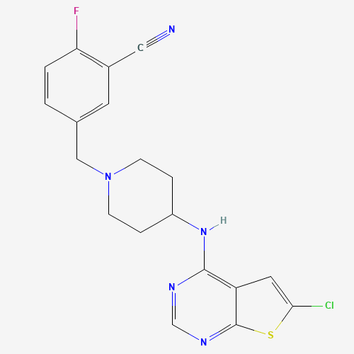5-[[4-[(6-chlorothieno[2,3-d]pyrimidin-4-yl)amino]piperidin-1-yl]methyl]-2-fluorobenzonitrile (CAS: 866206-54-4) - Related Chemical Product