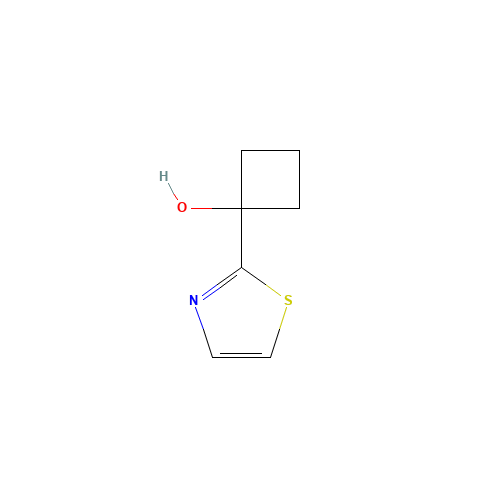 1-(1,3-thiazol-2-yl)cyclobutan-1-ol (CAS: 362718-83-0) - Chemical Structure and Molecular Formula 