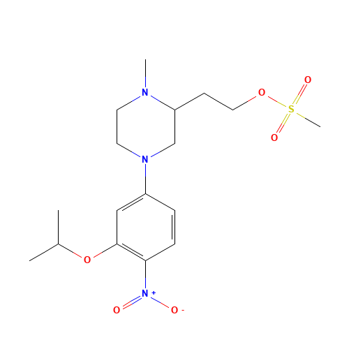 2-[1-methyl-4-(4-nitro-3-propan-2-yloxyphenyl)piperazin-2-yl]ethyl methanesulfonate (CAS: 1462950-84-0) - Related Chemical Product