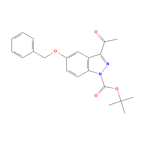 tert-butyl 3-acetyl-5-phenylmethoxyindazole-1-carboxylate (CAS: 1386461-55-7) - Chemical Structure and Molecular Formula 
