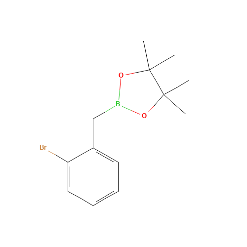 2-[(2-bromophenyl)methyl]-4,4,5,5-tetramethyl-1,3,2-dioxaborolane (CAS: 149989-79-7) - Chemical Structure and Molecular Formula 