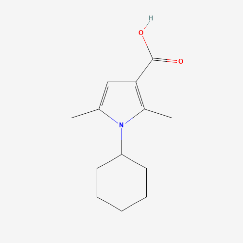 1-cyclohexyl-2,5-dimethylpyrrole-3-carboxylic acid (CAS: 797798-85-7) - Chemical Structure and Molecular Formula 