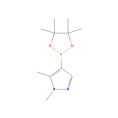 1,5-dimethyl-4-(4,4,5,5-tetramethyl-1,3,2-dioxaborolan-2-yl)pyrazole (CAS: 1036991-40-8) - Chemical Structure and Molecular Formula 