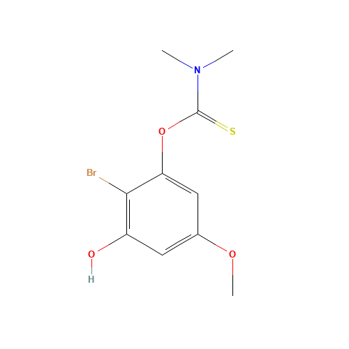 O-(2-bromo-3-hydroxy-5-methoxyphenyl) N,N-dimethylcarbamothioate (CAS: 115768-56-4) - Chemical Structure and Molecular Formula 