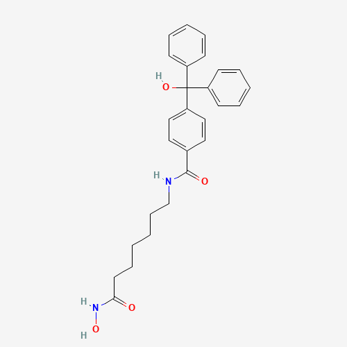N-[7-(hydroxyamino)-7-oxoheptyl]-4-[hydroxy(diphenyl)methyl]benzamide (CAS: 1316214-99-9) - Chemical Structure and Molecular Formula 
