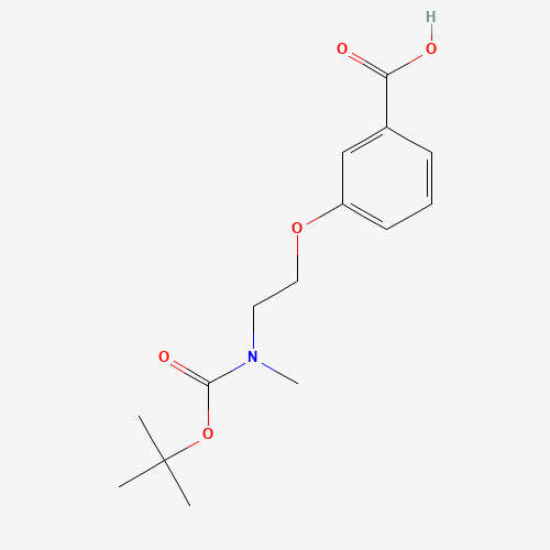 3-[3-[(2-methylpropan-2-yl)oxy]-3-oxopropoxy]benzoic acid (CAS: 1280213-15-1) - Chemical Structure and Molecular Formula 