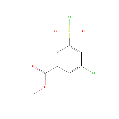 methyl 3-chloro-5-chlorosulfonylbenzoate (CAS: 1155083-83-2) - Chemical Structure and Molecular Formula 