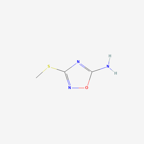 3-methylsulfanyl-1,2,4-oxadiazol-5-amine (CAS: 55864-39-6) - Chemical Structure and Molecular Formula 