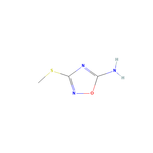 3-methylsulfanyl-1,2,4-oxadiazol-5-amine (CAS: 55864-39-6) - Chemical Structure and Molecular Formula 